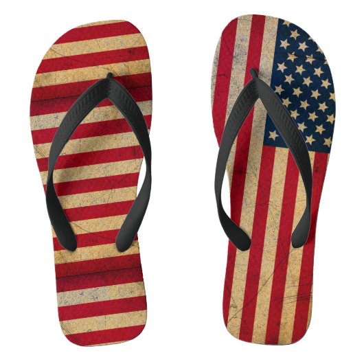 Grunge gestörte USA Flag-Falsches Flip Flops Badesandalen (Fußbett)