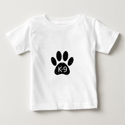 Grunge gestörter Hund Paw K-9 Baby T-shirt (Vorderseite)