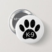 Grunge gestörter Hund Paw K-9 Button (Vorne & Hinten)