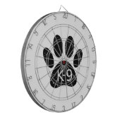 Grunge gestörter Hund Paw K-9 Dartscheibe (Vorderseite Links)