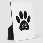 Grunge gestörter Hund Paw K-9 Fotoplatte (Seite)