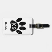 Grunge gestörter Hund Paw K-9 Gepäckanhänger (Vorderseite horizontal)
