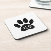 Grunge gestörter Hund Paw K-9 Getränkeuntersetzer (Linke Seite)
