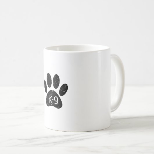 Grunge gestörter Hund Paw K-9 Kaffeetasse (VorderseiteRechts)