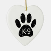 Grunge gestörter Hund Paw K-9 Keramik Ornament (Rechts)