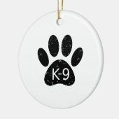 Grunge gestörter Hund Paw K-9 Keramikornament (Links)