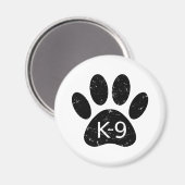 Grunge gestörter Hund Paw K-9 Magnet (Vorderseite/Rückseite)
