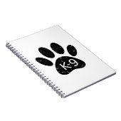Grunge gestörter Hund Paw K-9 Notizblock (Rechte Seite)