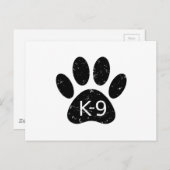 Grunge gestörter Hund Paw K-9 Postkarte (Vorne/Hinten)