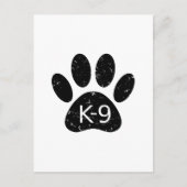 Grunge gestörter Hund Paw K-9 Postkarte (Vorderseite)