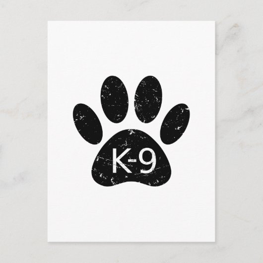 Grunge gestörter Hund Paw K-9 Postkarte (Vorderseite)