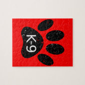 Grunge gestörter Hund Paw K-9 Puzzle (Horizontal)