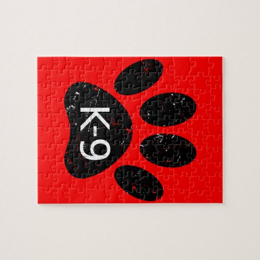 Grunge gestörter Hund Paw K-9 Puzzle (Horizontal)