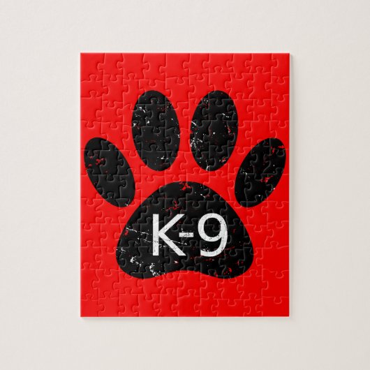 Grunge gestörter Hund Paw K-9 Puzzle (Vertikal)