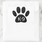 Grunge gestörter Hund Paw K-9 Rechteckiger Aufkleber (Tasche)