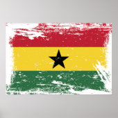 Grunge Ghana Flag Poster (Vorne)
