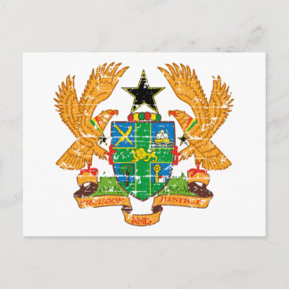 Grunge Ghana Wappen Designs Postkarte