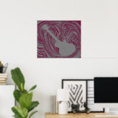 Grunge Gitarrenposter, dunkelrosa Poster (Heimbüro)