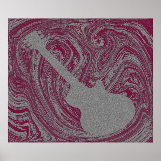 Grunge Gitarrenposter, dunkelrosa Poster (Vorne)