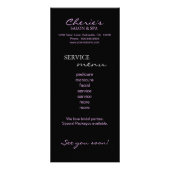 Grunge Glitzer Salon Black Lila Promo Card Werbekarte (Hinten)