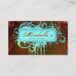 Grunge Glitzer Salon Wellness-Center Brown Blue Lo Treuekarte