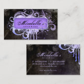 Grunge Glitzer Salon Wellness-Center Lila Visitenkarte (Vorne/Hinten)