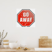 Grunge "Go Away"-Zeichen Poster (Küche)