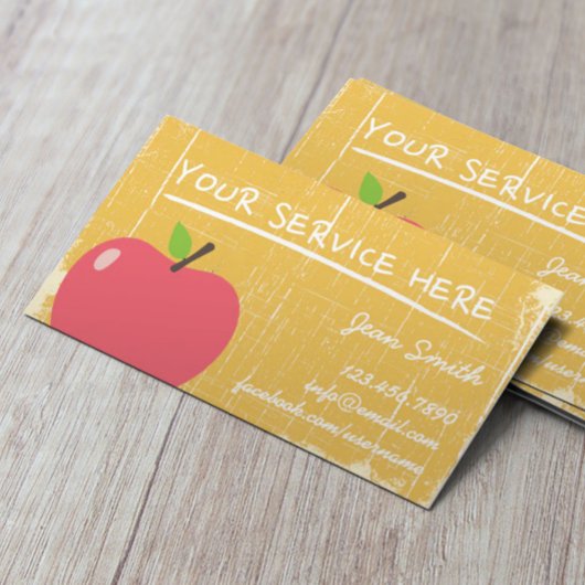 Grunge Gold Holztextur & Big Apple Visitenkarte