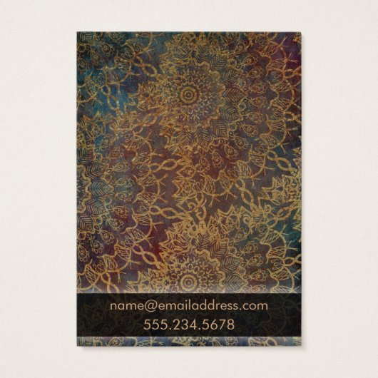 Grunge Gold Mandala Earring Holder Display Cards (Rückseite)