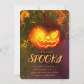 Grunge Golden Adult Pumpkin Spooky Halloween Einladung (Vorderseite)