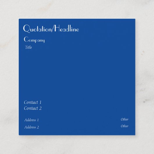 Grunge golden & blau Yang-Karte Quadratische Visitenkarte (Rückseite)