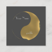 Grunge golden&grau Yin Yang Square Visitenkarte (Vorderseite)