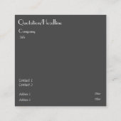 Grunge golden&grau Yin Yang Square Visitenkarte (Rückseite)