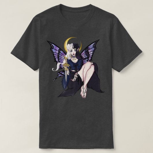 Grunge Goth Ästhetik Crescent Moon Moth Dagger Da T-Shirt (Design vorne)