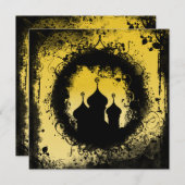Grunge-Goth Gold und Black Ramadan Moschee Einladung (Vorne/Hinten)