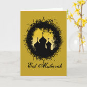 Grunge-Goth Gold und Black Ramadan Moschee Karte (Gelbe Blume)