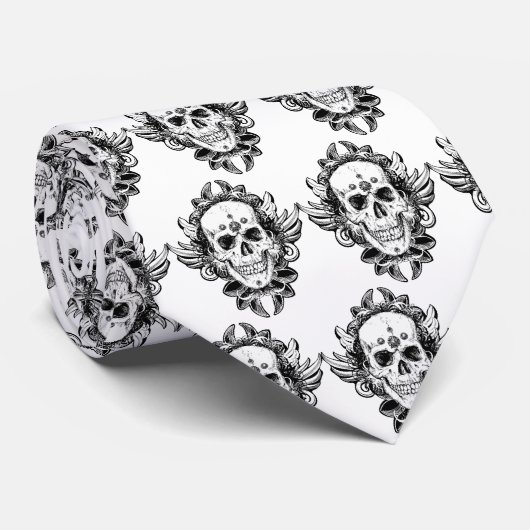 Grunge Goth Metal Saccharose Schädel Krawatte (Gerollt)
