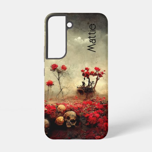Grunge Goth Rote Rosen und Skull Garden Samsung Galaxy Hülle (Rückseite)