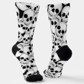 Grunge Goth Skeleton Skulls Gemustert Socken (Gewinkelt)