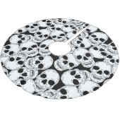 Grunge Goth Skulls Halloween Gemustert Polyester Weihnachtsbaumdecke (Schrägansicht)