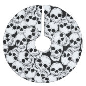 Grunge Goth Skulls Halloween Gemustert Polyester Weihnachtsbaumdecke (Vorderseite)