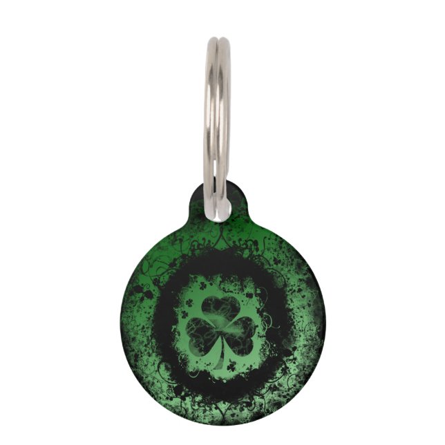 Grunge-goth St. Patrick's day Kleeblatt Tiermarke (Vorderseite)