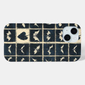 Grunge Gothic Bats & Skulls Denim Muster Case-Mate iPhone Hülle (Rückseite (Horizontal))