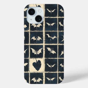 Grunge-Gotik-Fledermäuse- und Totenkopf-Denim-Must Case-Mate iPhone Hülle