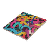 Grunge Graffiti Abstract in Rosa Gelb Blau Fliese (Seite)
