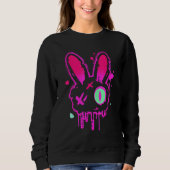 Grunge Graffiti Rabbit Pastel Goth Punk Edgy Psych Sweatshirt (Vorderseite)