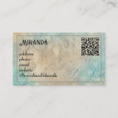 Grunge Grau Vintager QR-Code Visitenkarte (Rückseite)