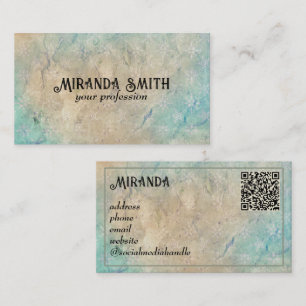 Grunge Grau Vintager QR-Code Visitenkarte