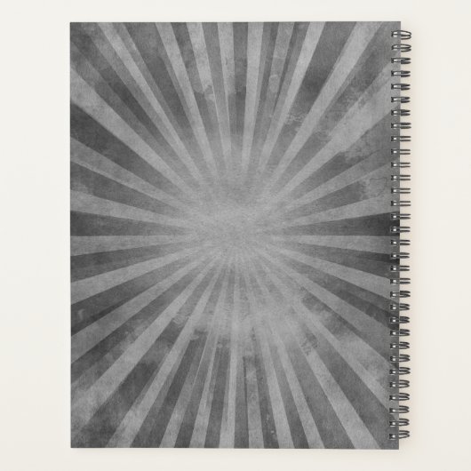 Grunge Gray Streifen Personalisierter Planer (Rückseite)