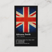 Grunge Great Britain Flag Union Jack - QR-Code Visitenkarte (Vorderseite)